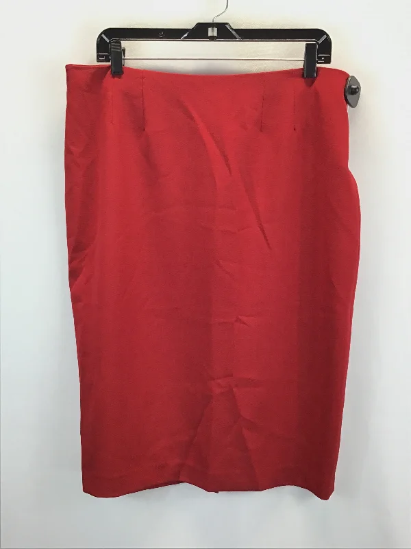 Red Skirt Midi Kasper, Size 12