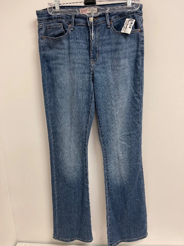 Jeans Flared By Levis In Blue Denim, Size: 8