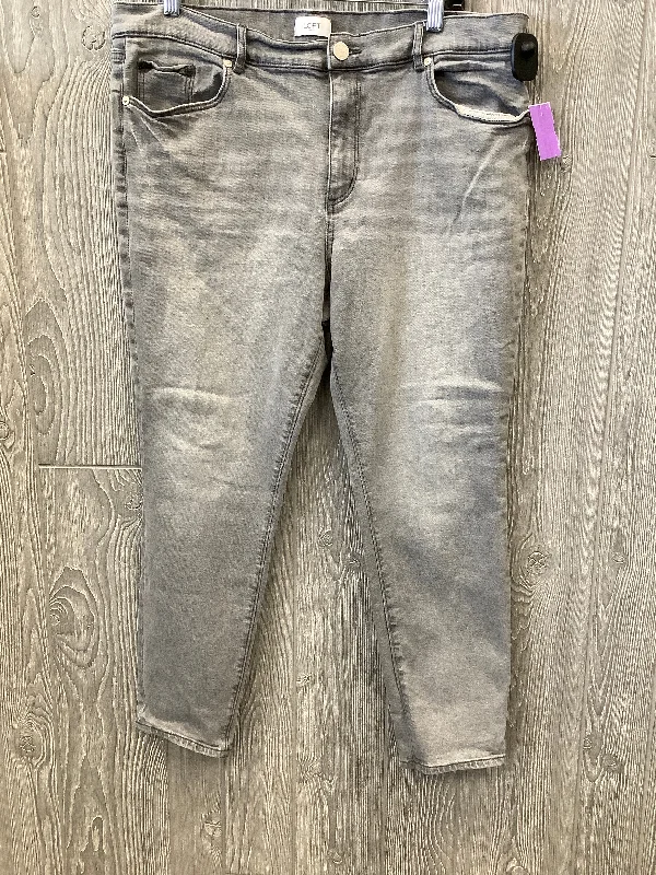 Jeans Skinny By Loft In Grey Denim, Size: 16