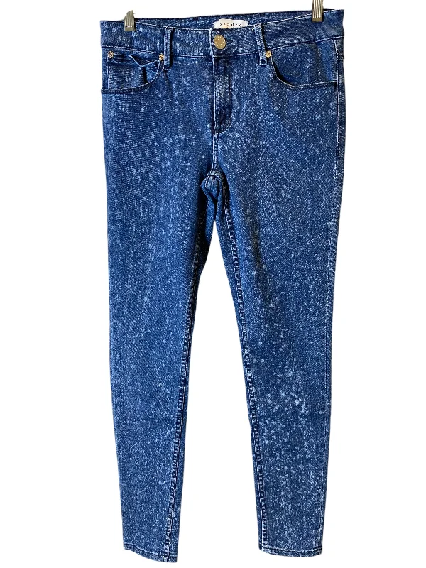 Jeans Skinny By Sandro In Blue & White, Size: 2