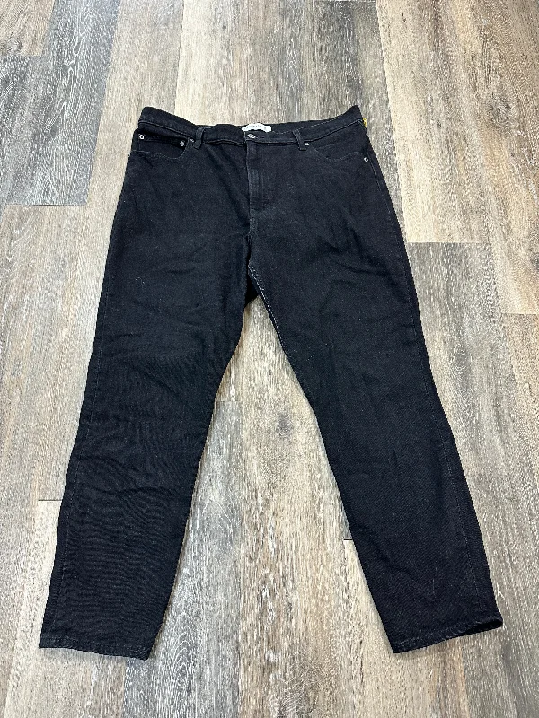 Jeans Straight By Abercrombie And Fitch In Black Denim, Size: 16