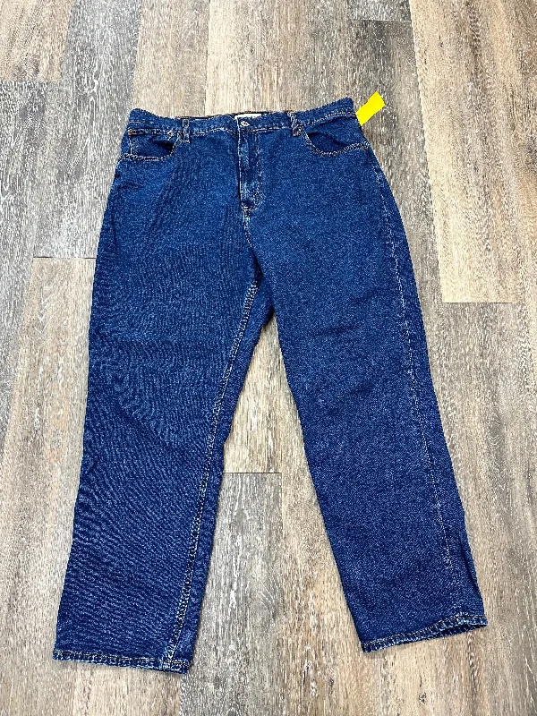 Jeans Straight By Abercrombie And Fitch In Blue Denim, Size: 16l