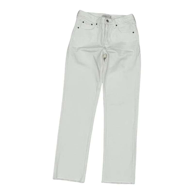 Jeans Straight By Abercrombie And Fitch In White, Size:0