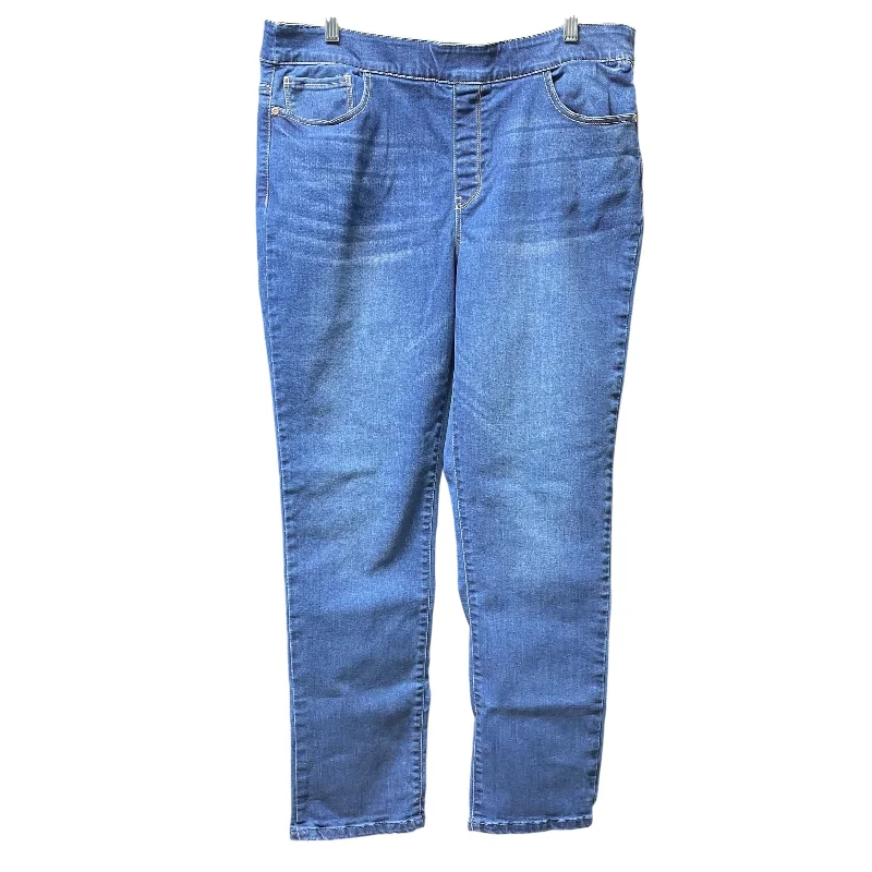 Jeans Straight By Croft And Barrow In Blue Denim, Size: 16