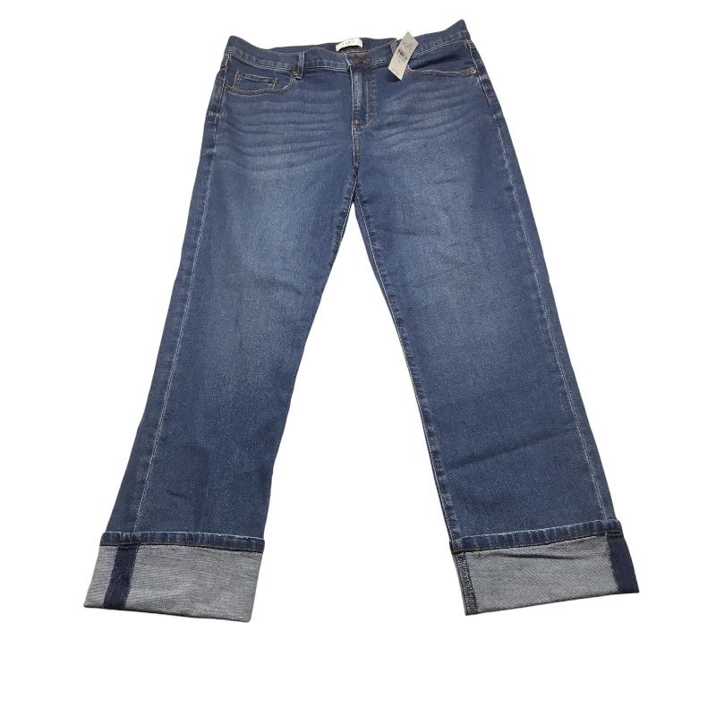 Jeans Straight By Loft In Blue Denim, Size: 10