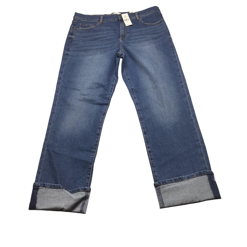 Jeans Straight By Loft In Blue Denim, Size: 10