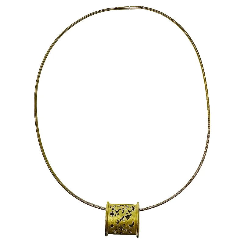 Barbara Heinrich Studio 18K Gold Wire Choker with 18K Gold Slider with Diamonds