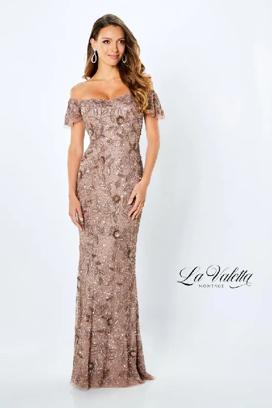 La Valletta LV22103 Beaded Off The Shoulder Gown