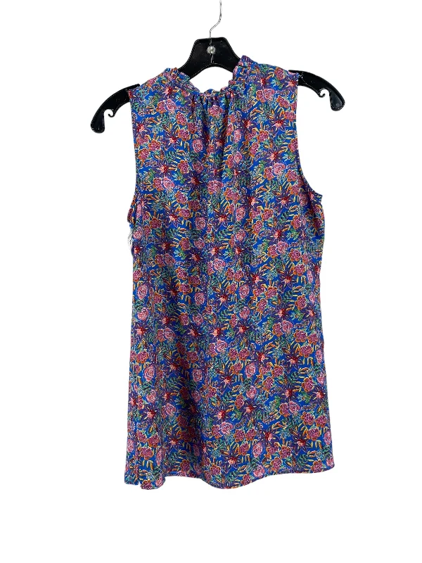 Floral Print Top Sleeveless Rose And Olive, Size S