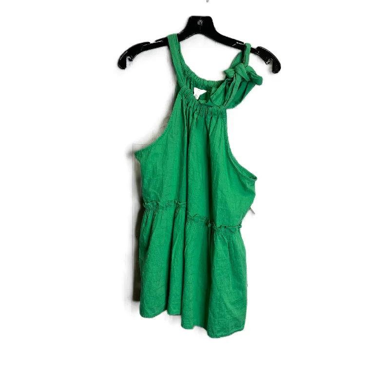 Green Top Sleeveless By Crown And Ivy, Size: Xxl