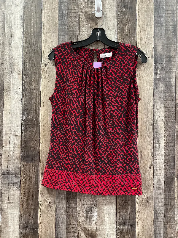 Red Top Sleeveless Calvin Klein, Size L