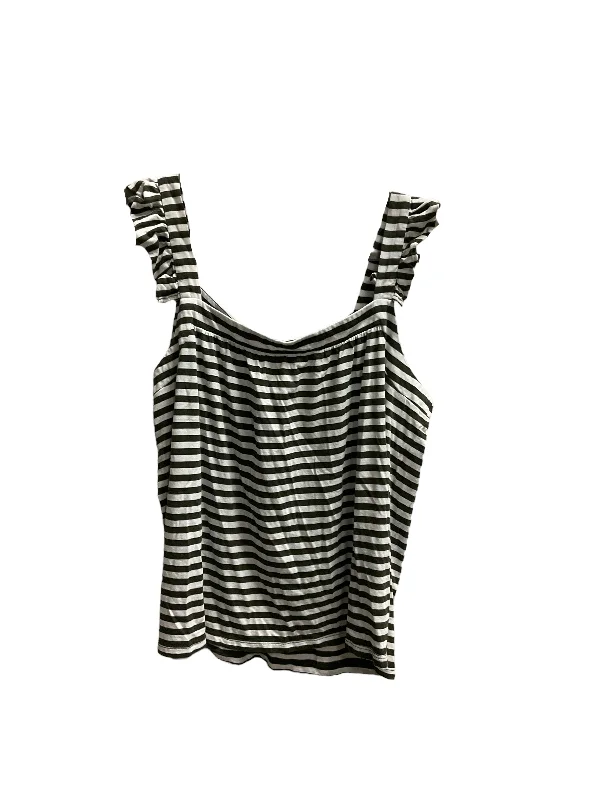 Striped Pattern Top Sleeveless Michael By Michael Kors, Size Xl