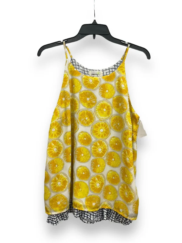 White & Yellow Top Sleeveless Porridge, Size S