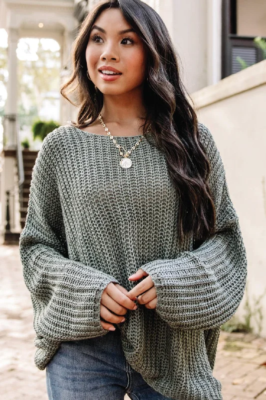 Leave It All Behind Sage Green Sweater