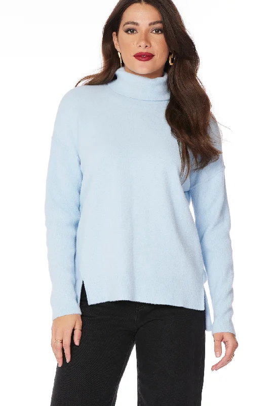 Turtleneck Side Slit Sweater