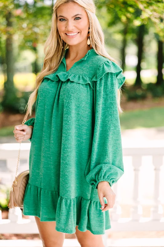 All That You Are Kelly Green Babydoll Dress