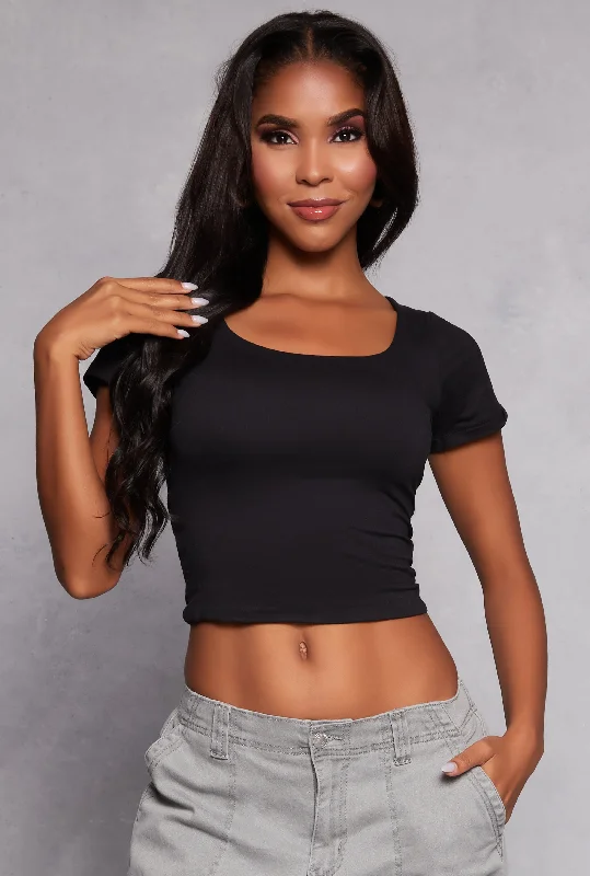 Double Lined Square Neck Crop Top