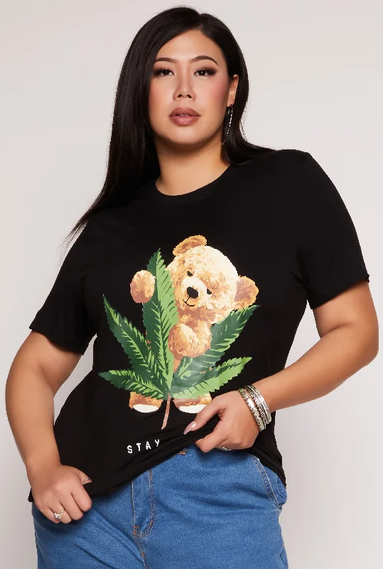 Plus Size Bear Graphic Tee