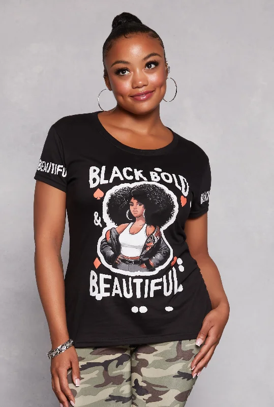 Plus Size Black Bold Beautiful Graphic Tee