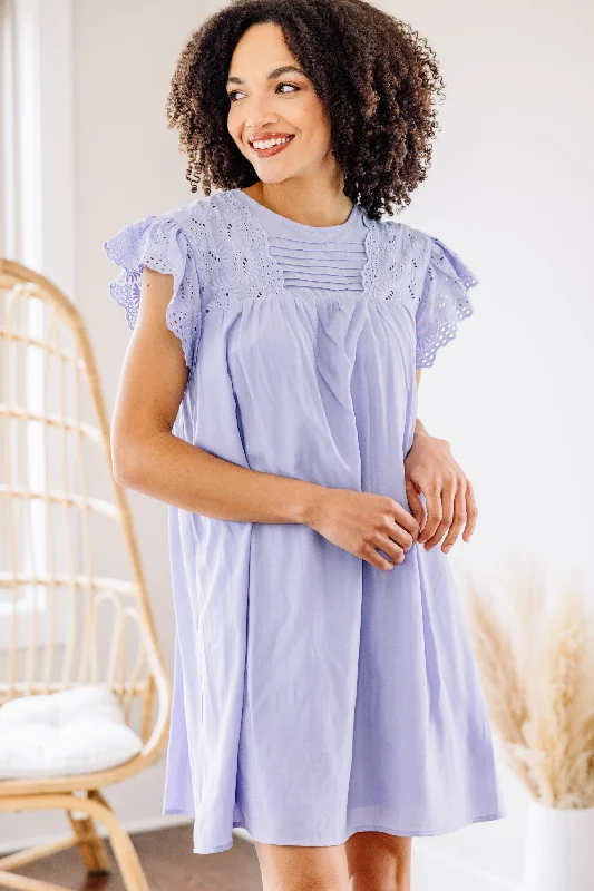 Chic Instincts Lavender Purple Babydoll Dress