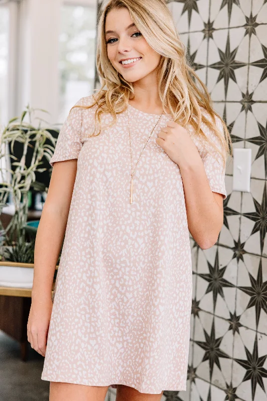 Feeling Special Blush Pink Leopard Dress