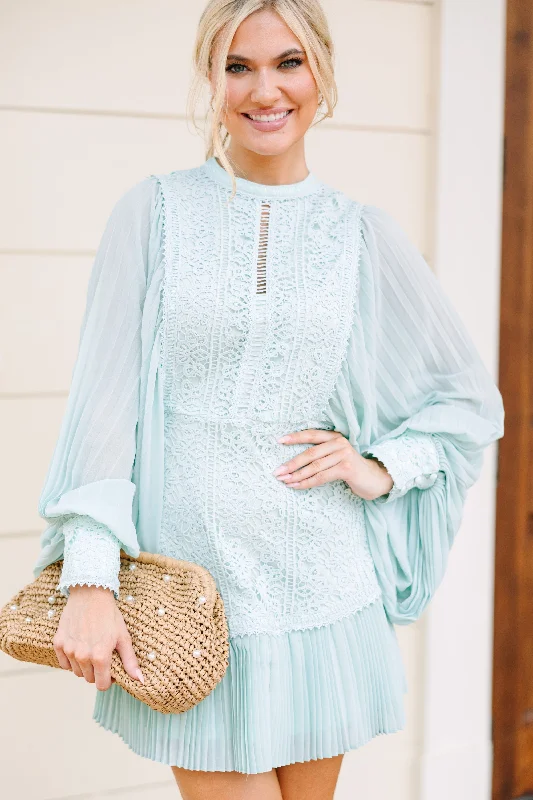 Fate: Keep An Eye Out Mint Green Crochet Dress