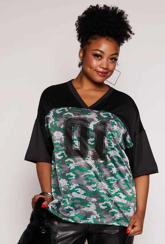 Plus Size Camo 01 Football Jersey