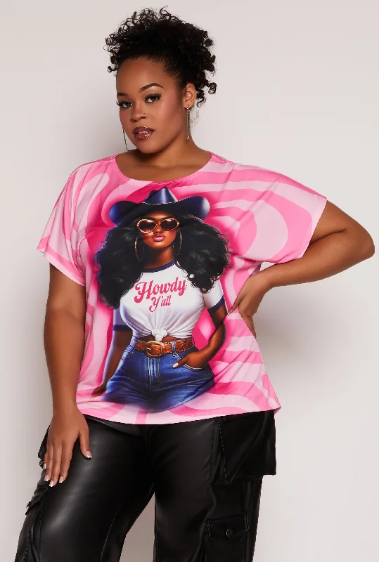 Plus Size Howdy Yall Graphic Top