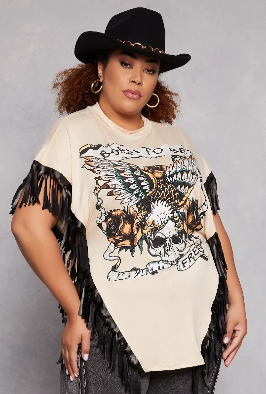 Plus Size Born To Be Free Graphic Top