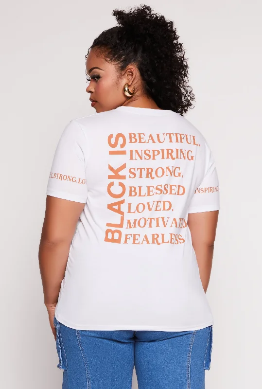 Plus Size Black Is Beautiful Graphic Tee