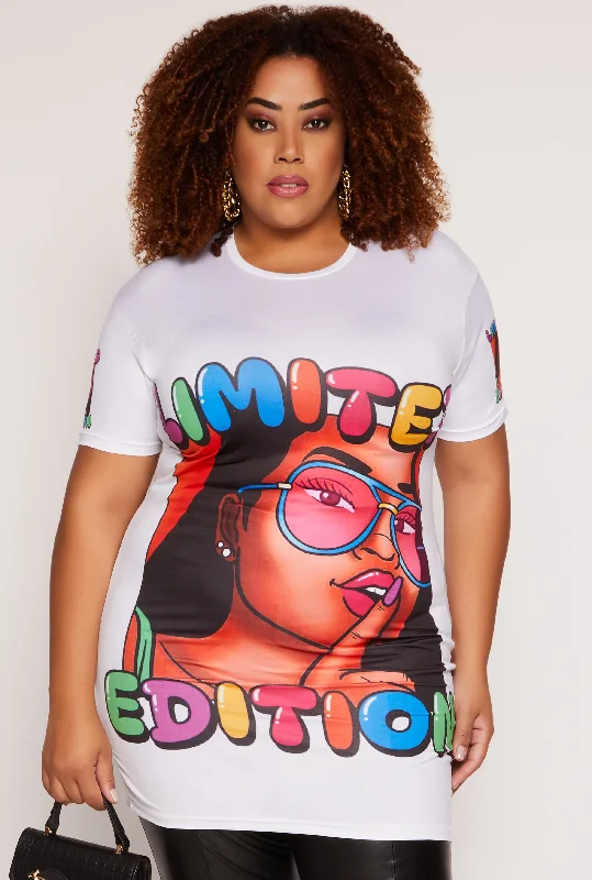 Plus Size Limited Edition Face Graphic Tee