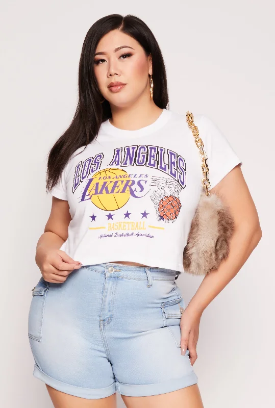 Plus Size NBA Los Angeles Lakers Graphic Crop Top