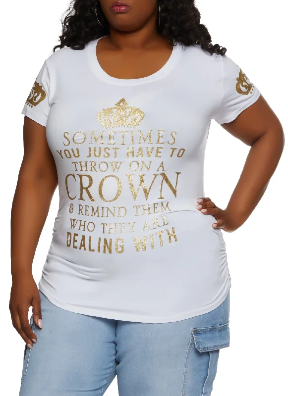 Plus Size Throw On A Crown Graphic Tee