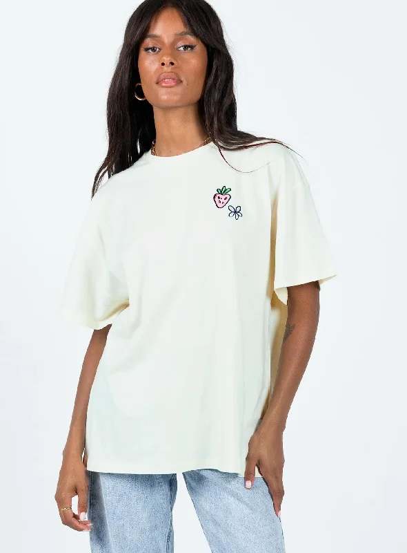 Happy Life Recipe Oversized Tee Cream