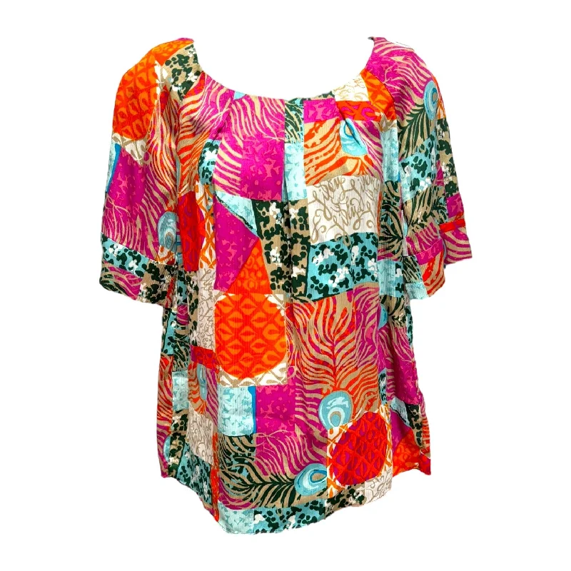 Silk Top Short Sleeve Designer By Lilly Pulitzer In Multi-colored, Size: 6