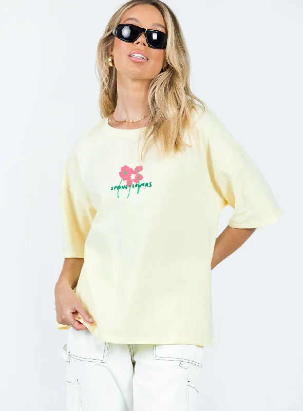 Spring Flowers Oversized Tee Butter