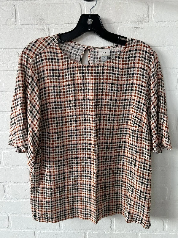 Top Short Sleeve By A New Day In Brown & Cream, Size: M