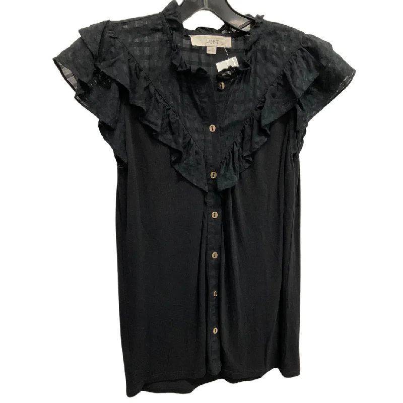 Top Short Sleeve By Loft In Black, Size: Xs