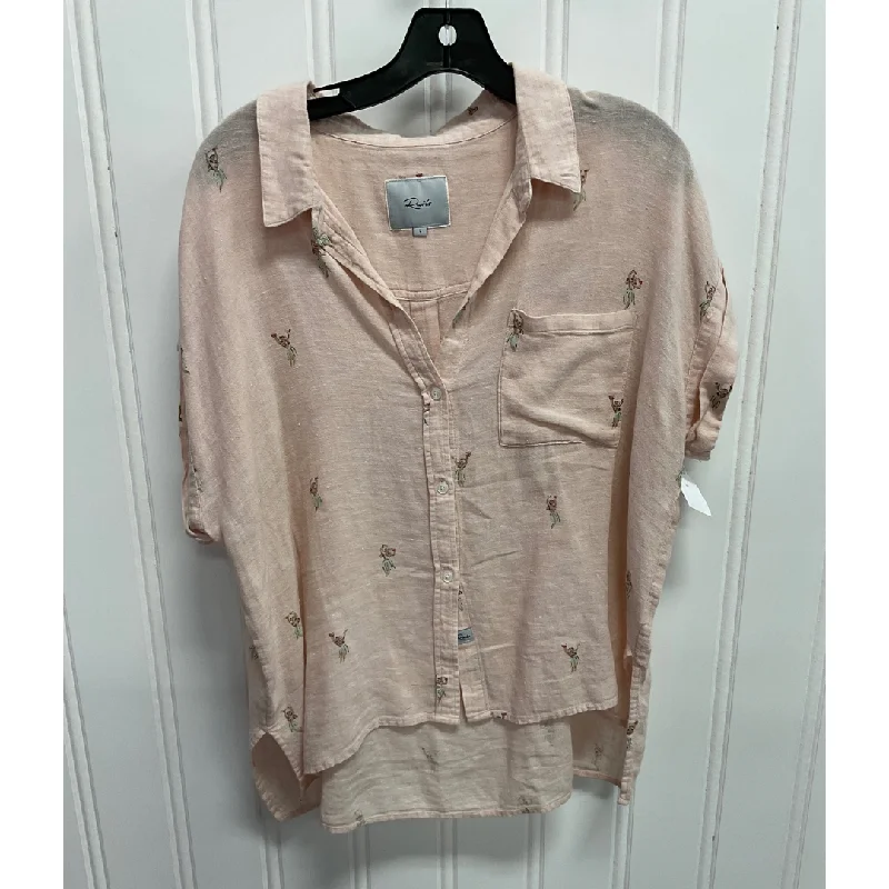 Top Short Sleeve By Rails In Pink, Size: L