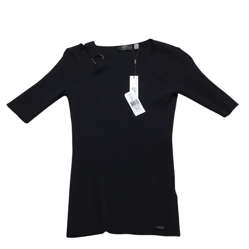 Top Short Sleeve By Tahari By Arthur Levine In Black, Size: S