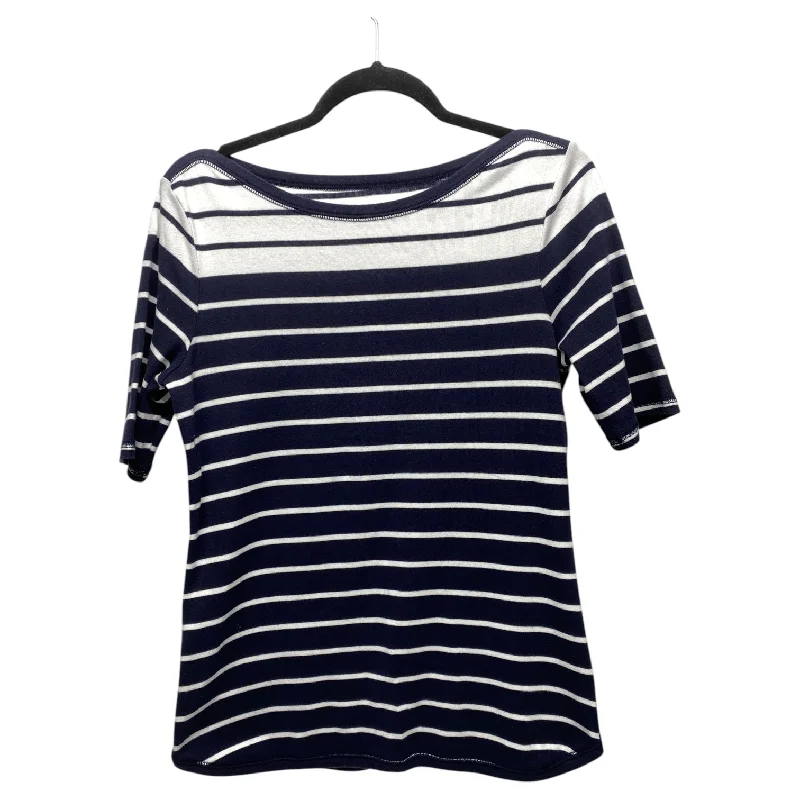 Top Short Sleeve By Talbots In Striped Pattern, Size: M