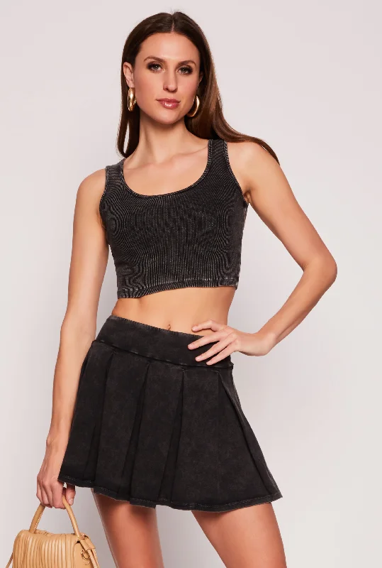 Ribbed Knit Cropped Tank Top