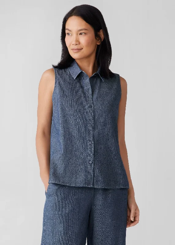 Eileen Fisher - Classic Collar Tank Shirt -SALE