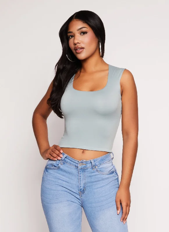 Sleeveless Cropped Tank Top