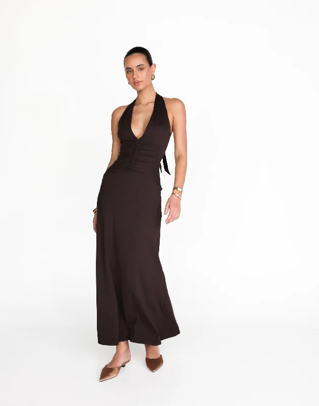 Araminta Maxi Dress (Chocolate)