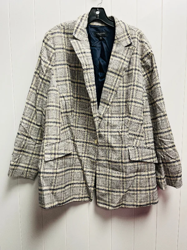 Blazer By Talbots In Blue & Tan, Size: 1x