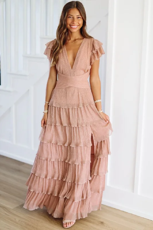 In Too Deep Maxi Dress - Dusty Rose