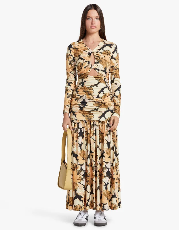 Avah Maxi Dress - Dark Painterly