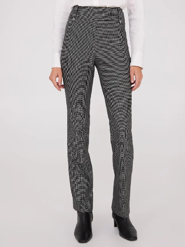 Check Print Bootcut Pants