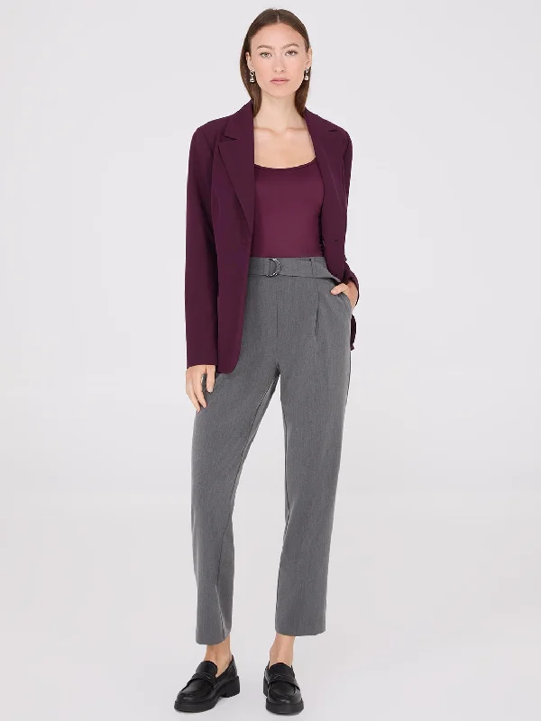 Mid-Rise Pleated Pants